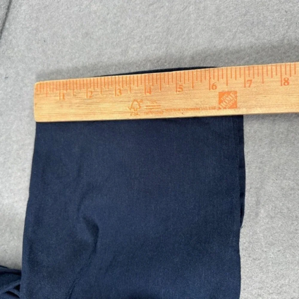 J Jill Pants Women Size M Navy Linen Stretch Button Ankle Capri Coastal Side Zip - Picture 6 of 12